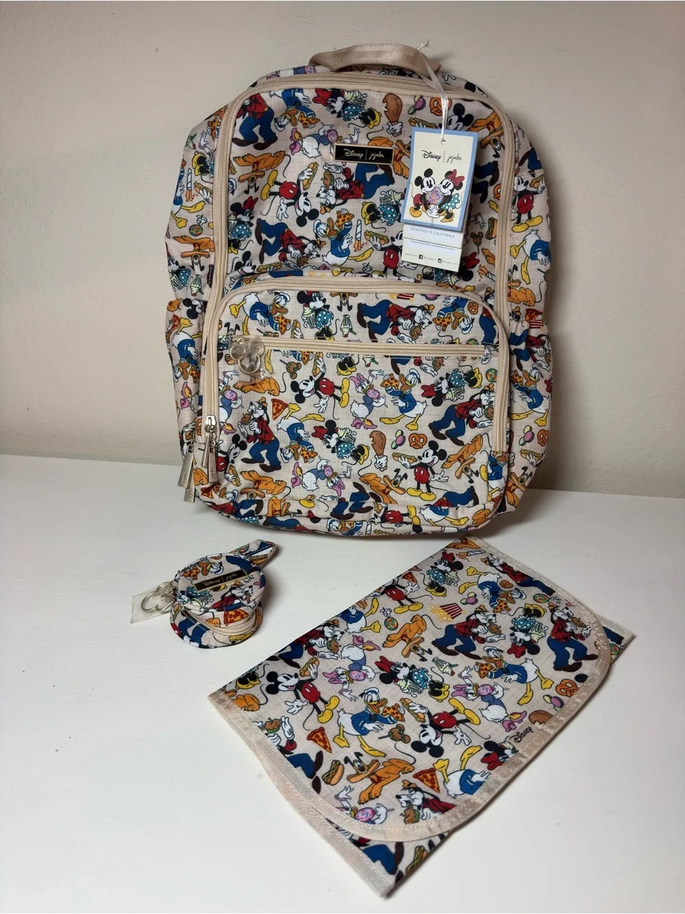 NWT Ju-Ju-Be x Disney BRB Backpack Set Sensational Snacks Changing Pad & PaciPod
